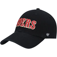 Men's '47 Black San Francisco 49ers Clean Up Script Adjustable Hat