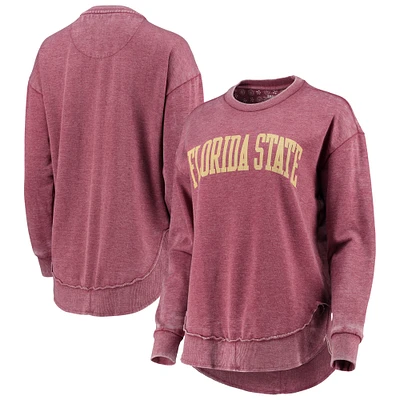 Women's Pressbox Garnet Florida State Seminoles Vintage Wash Pullover Sweatshirt