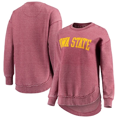 Women's Pressbox Cardinal Iowa State Cyclones Vintage Wash Pullover Sweatshirt