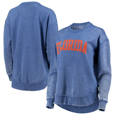 Women's Pressbox Royal Florida Gators Vintage Wash Pullover Sweatshirt