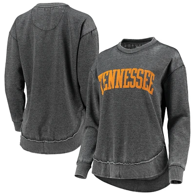 Women's Pressbox Black Tennessee Volunteers Vintage Wash Pullover Sweatshirt