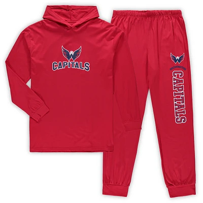 Men's Concepts Sport Red Washington Capitals Big & Tall Pullover Hoodie Joggers Sleep Set