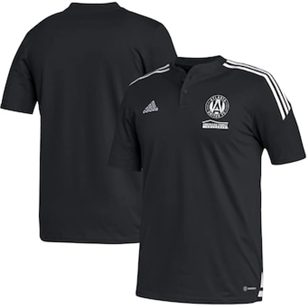 Men's adidas Black Atlanta United FC Henley AEROREADY Polo