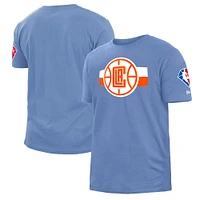 Men's New Era Blue LA Clippers 2021/22 City Edition Brushed Jersey T-Shirt