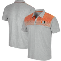 Men's Colosseum Gray Miami Hurricanes Needles Polo