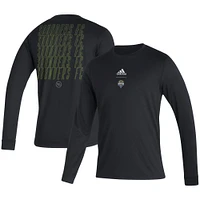 Men's adidas Black Seattle Sounders FC Club Long Sleeve T-Shirt