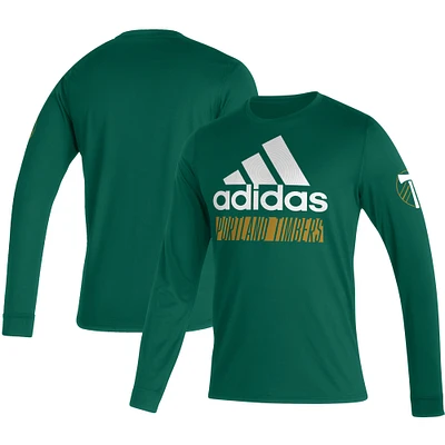 Men's adidas Green Portland Timbers Vintage AEROREADY Long Sleeve T-Shirt