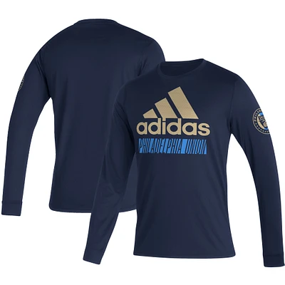 Men's adidas Navy Philadelphia Union Vintage AEROREADY Long Sleeve T-Shirt