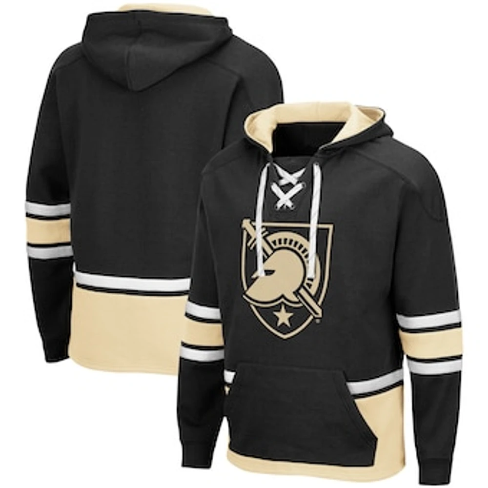 Men's Colosseum Black Army Black Knights Lace Up 3.0 Pullover Hoodie