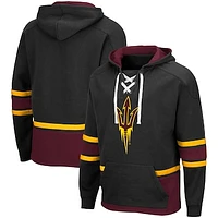 Men's Colosseum Black Arizona State Sun Devils Lace Up 3.0 Pullover Hoodie