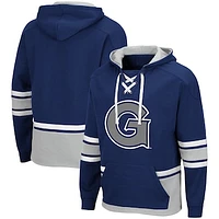 Men's Colosseum Navy Georgetown Hoyas Lace-Up Pullover Hoodie