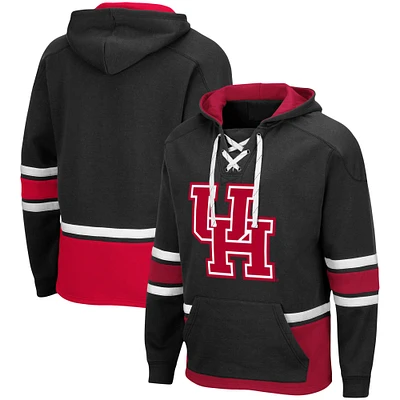 Men's Colosseum Black Houston Cougars Lace Up 3.0 Pullover Hoodie