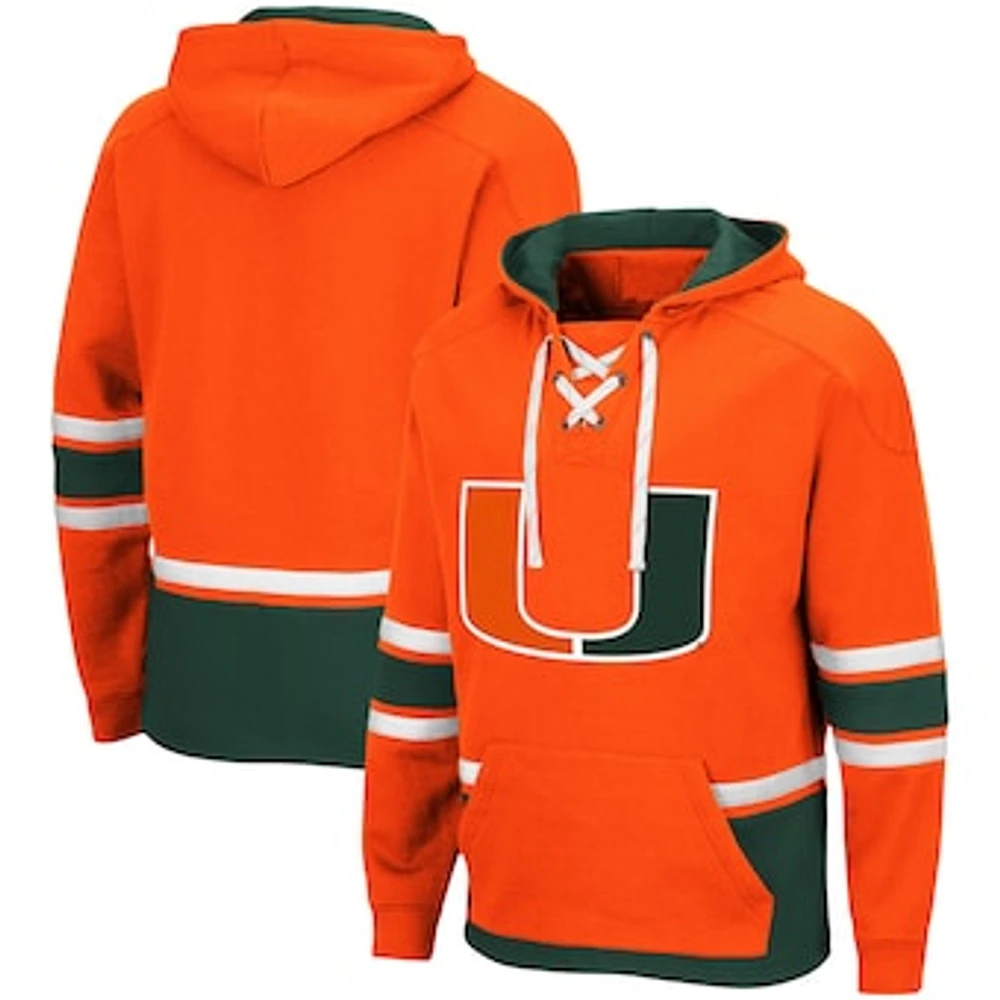 Men's Colosseum Miami Hurricanes Lace Up 3.0 Pullover Hoodie