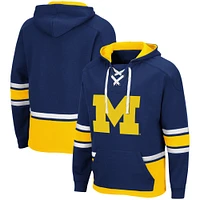 Men's Colosseum Navy Michigan Wolverines Lace Up 3.0 Pullover Hoodie