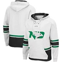 Men's Colosseum White North Dakota Lace Up 3.0 Pullover Hoodie