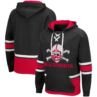 Men's Colosseum Black Nebraska Huskers Lace Up 3.0 Pullover Hoodie