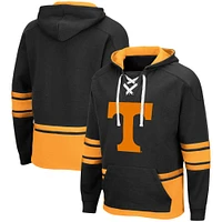 Men's Colosseum Black Tennessee Volunteers Lace-Up Pullover Hoodie