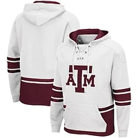 Men's Colosseum White Texas A&M Aggies Lace Up 3.0 Pullover Hoodie
