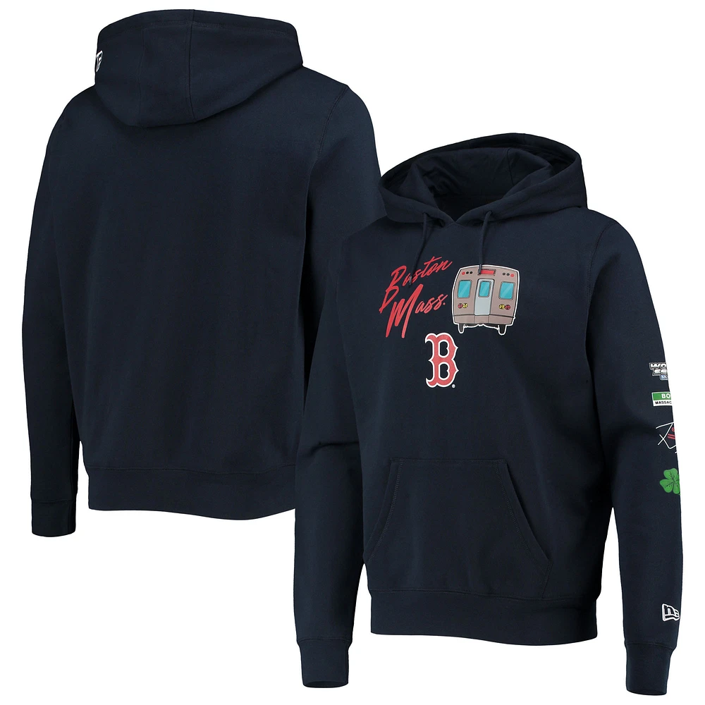 Men's New Era Navy Boston Red Sox City Transit Pullover Hoodie