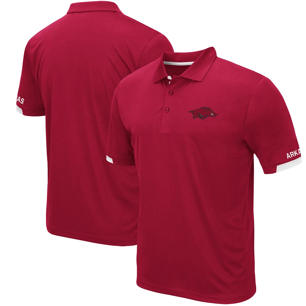 Men's Colosseum Cardinal Arkansas Razorbacks Santry Lightweight Polo