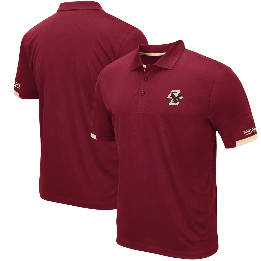 Men's Colosseum Maroon Boston College Eagles Santry Lightweight Polo