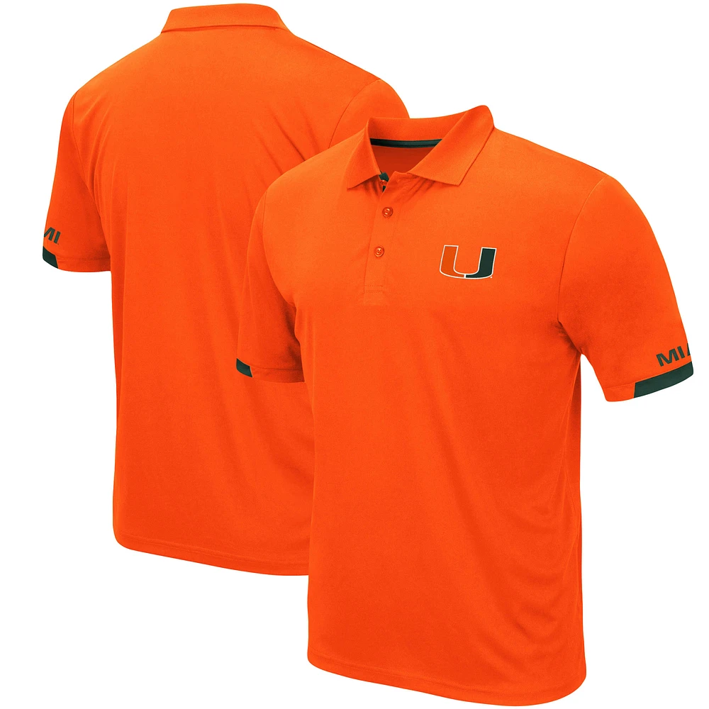 Men's Colosseum Orange Miami Hurricanes Santry Lightweight Polo