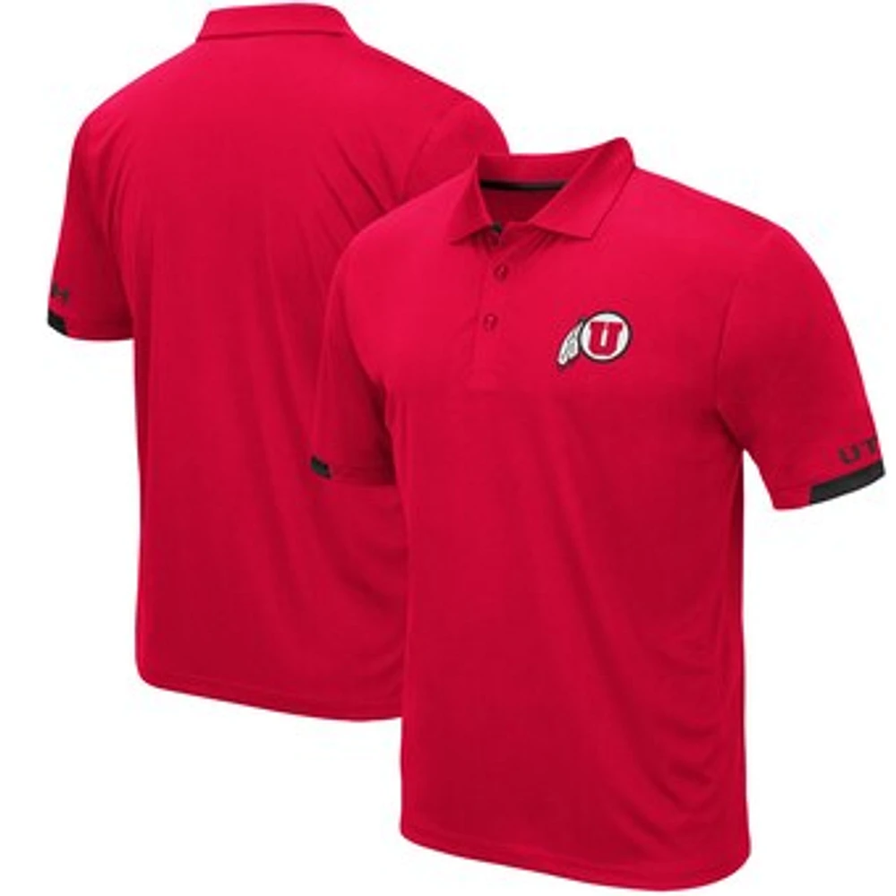 Men's Colosseum Red Utah Utes Santry Lightweight Polo