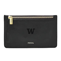 Women's Fossil Black Washington Huskies Logan Leather Card Case