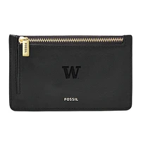 Women's Fossil Black Washington Huskies Logan Leather Card Case
