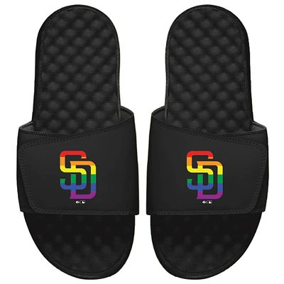 Youth ISlide Black San Diego Padres Rainbow Slide Sandals