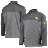 Men's Champion Black Iowa Hawkeyes Gameday Quarter-Zip Jacket