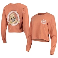 Women's Texas Orange Texas Longhorns Best Friend Crop Long Sleeve T-Shirt