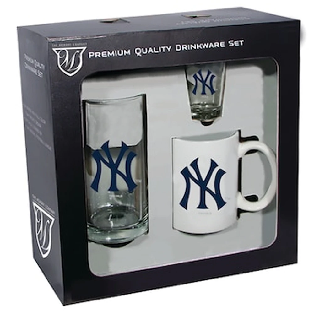 New York Yankees 15oz. Stein 11oz. Mug & 2oz. Shot Glass Set