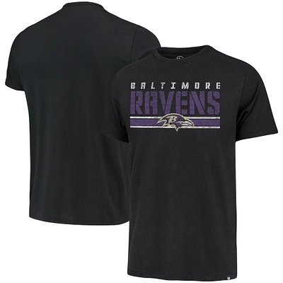 Men's '47 Black Baltimore Ravens Team Stripe T-Shirt