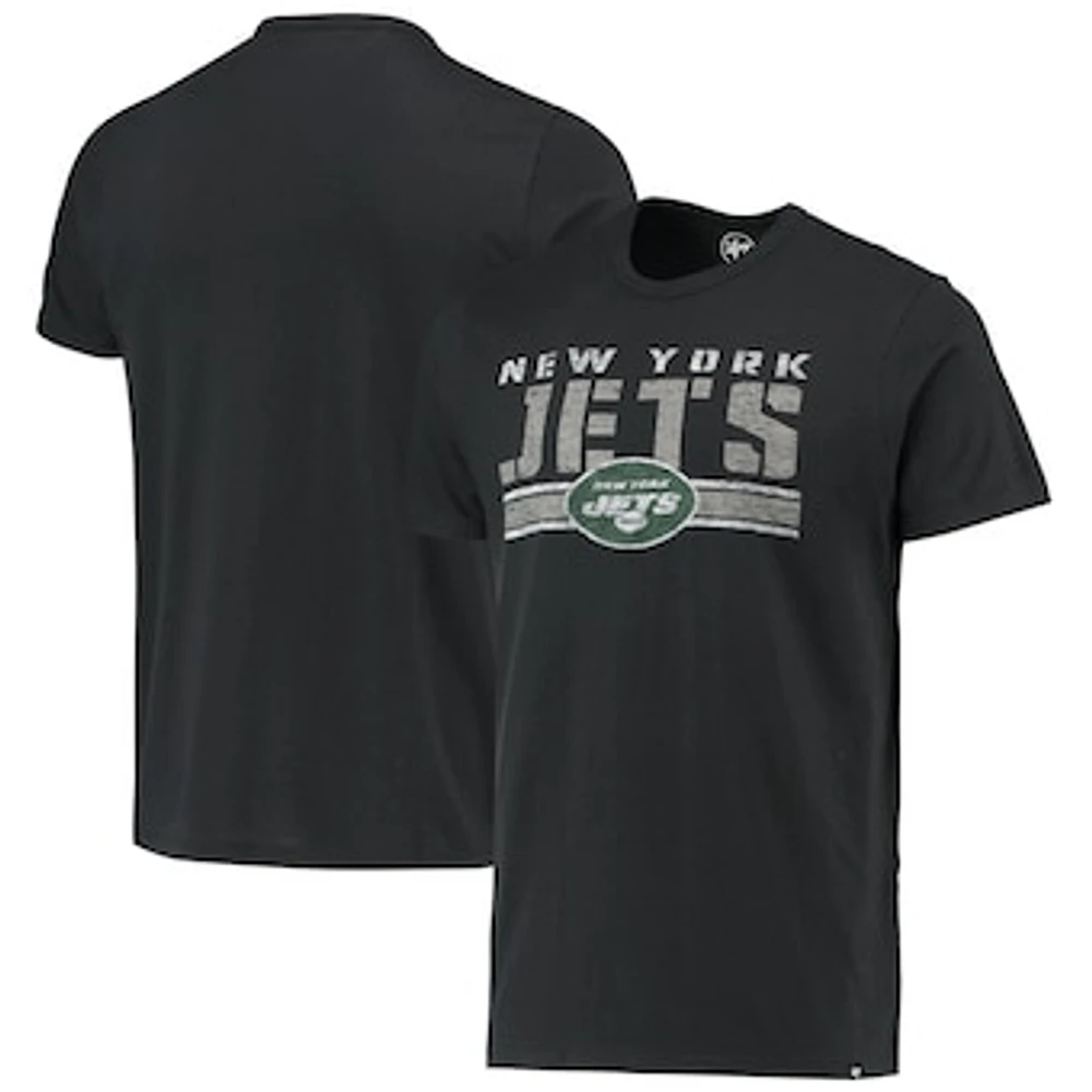 Men's '47 Black New York Jets Team Stripe T-Shirt