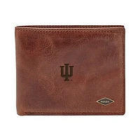 Men's Fossil Brown Indiana Hoosiers Ryan RFID Flip ID Bi-Fold Wallet