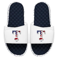 Men's ISlide White/Navy Texas Rangers Americana Slide Sandals