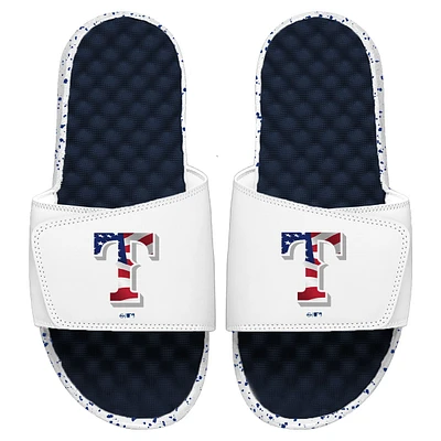 Men's ISlide White/Navy Texas Rangers Americana Slide Sandals