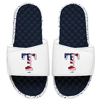 Men's ISlide White/Navy Texas Rangers Americana Slide Sandals