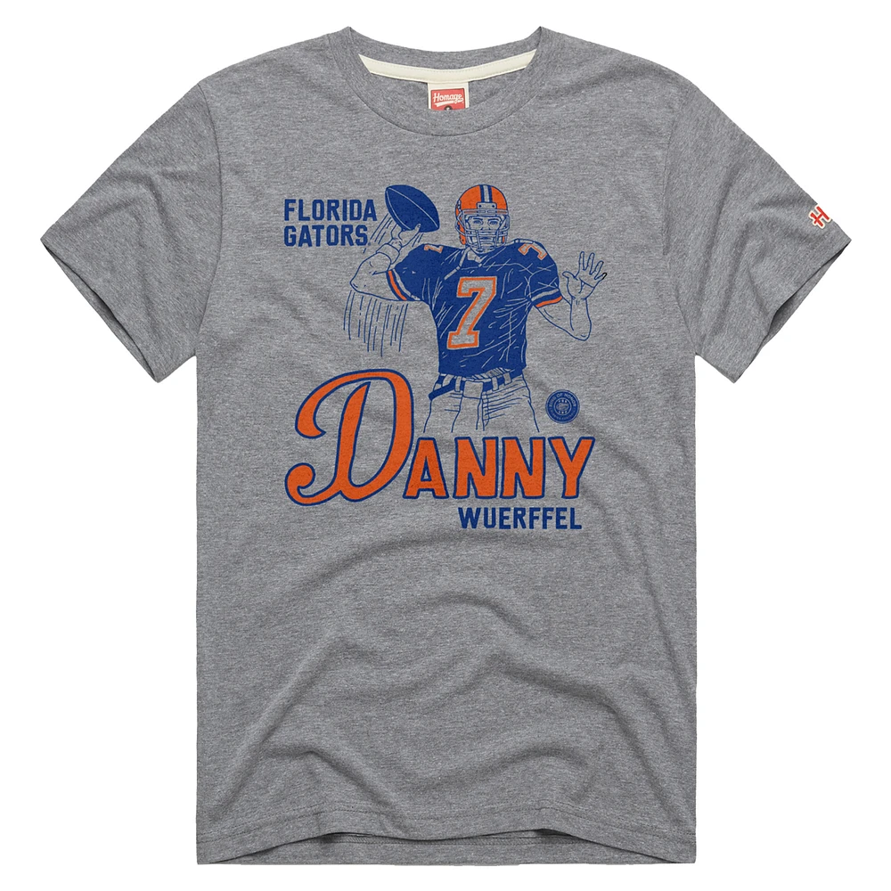 Men's Homage Danny Wuerffel Gray Florida Gators Ring of Honor T-Shirt