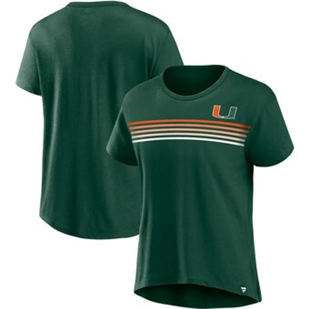 Women's Fanatics Green Miami Hurricanes Tie Breaker T-Shirt