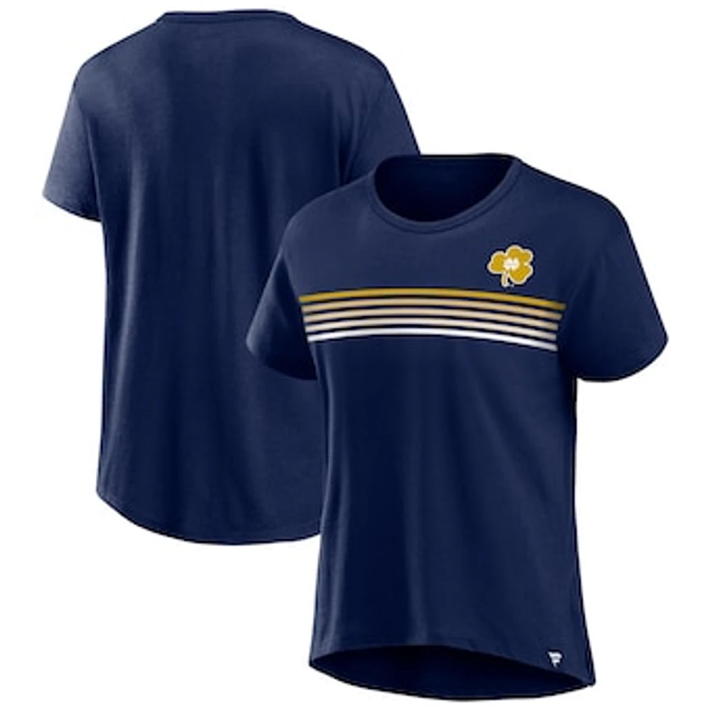 Women's Fanatics Heathered Navy Notre Dame Fighting Irish Tie Breaker T-Shirt