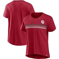 Women's Fanatics Crimson Oklahoma Sooners Tie Breaker T-Shirt