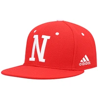 Men's adidas Scarlet Nebraska Huskers On-Field Baseball Fitted Hat