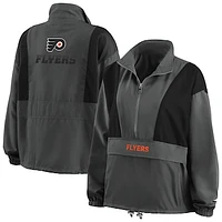 Women's WEAR by Erin Andrews Charcoal Philadelphia Flyers Popover Packable Half-Zip Jacket