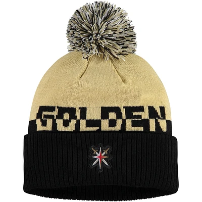 Men's adidas Gold/Black Vegas Golden Knights COLD.RDY Cuffed Knit Hat with Pom