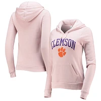 Women's Alternative Apparel Pink Clemson Tigers Pullover Hoodie