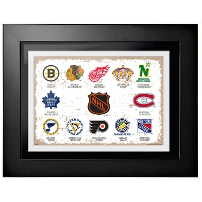 NHL - 12'' x 16'' Framed 1960s Vintage Teams Print