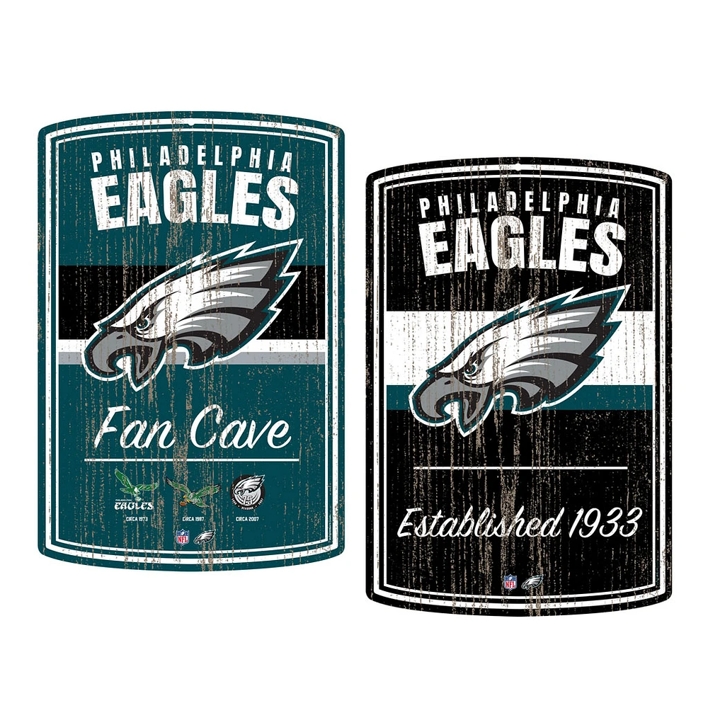 Philadelphia Eagles - 16'' x 23'' Home & Away Logos to History Sign Set