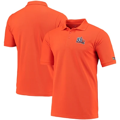 Men's Antigua Orange 3's Company Logo Legacy Desert Dry Pique Polo